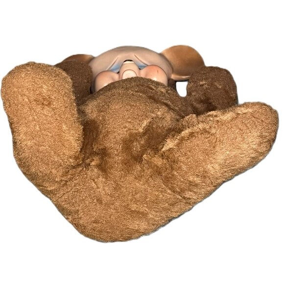 READ Vintage Knickerbocker Pouting Bear Plush Sad Plastic Face Doll 1959 12x11 - Picture 8 of 10
